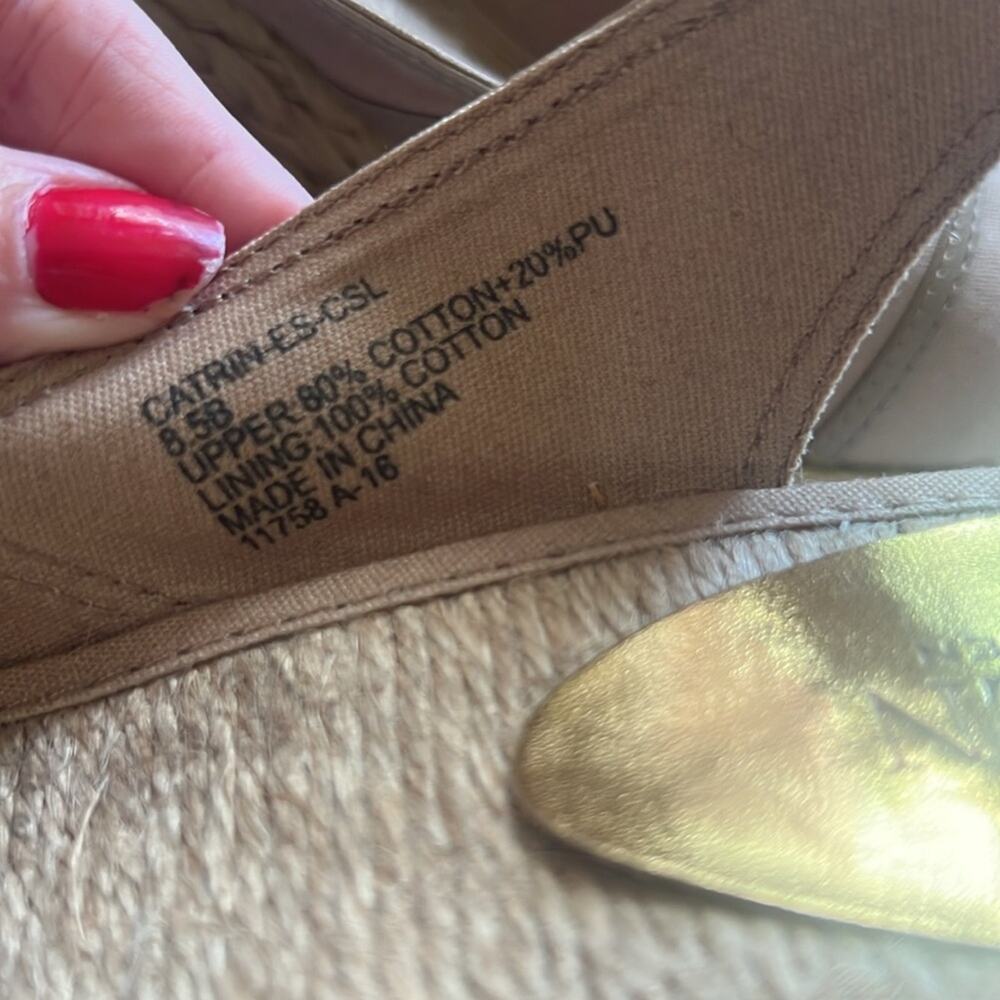 Lauren Ralph Lauren catrin sz 8.5b wedge espadrilles khaki jute sandals - Picture 10 of 15
